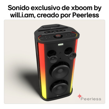 LG xboom Stage501 by will.i.am | Parlante portátil para fiestas con sonido potente y AI Karaoke Master, STAGE501