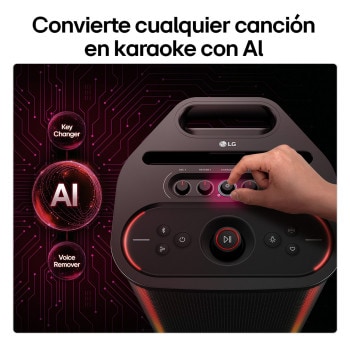 LG xboom Stage501 by will.i.am | Parlante portátil para fiestas con sonido potente y AI Karaoke Master, STAGE501