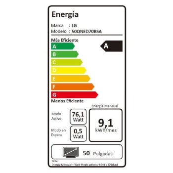  Smart TV LG 50" QNED AI Mini LED QNED70 4K 2026