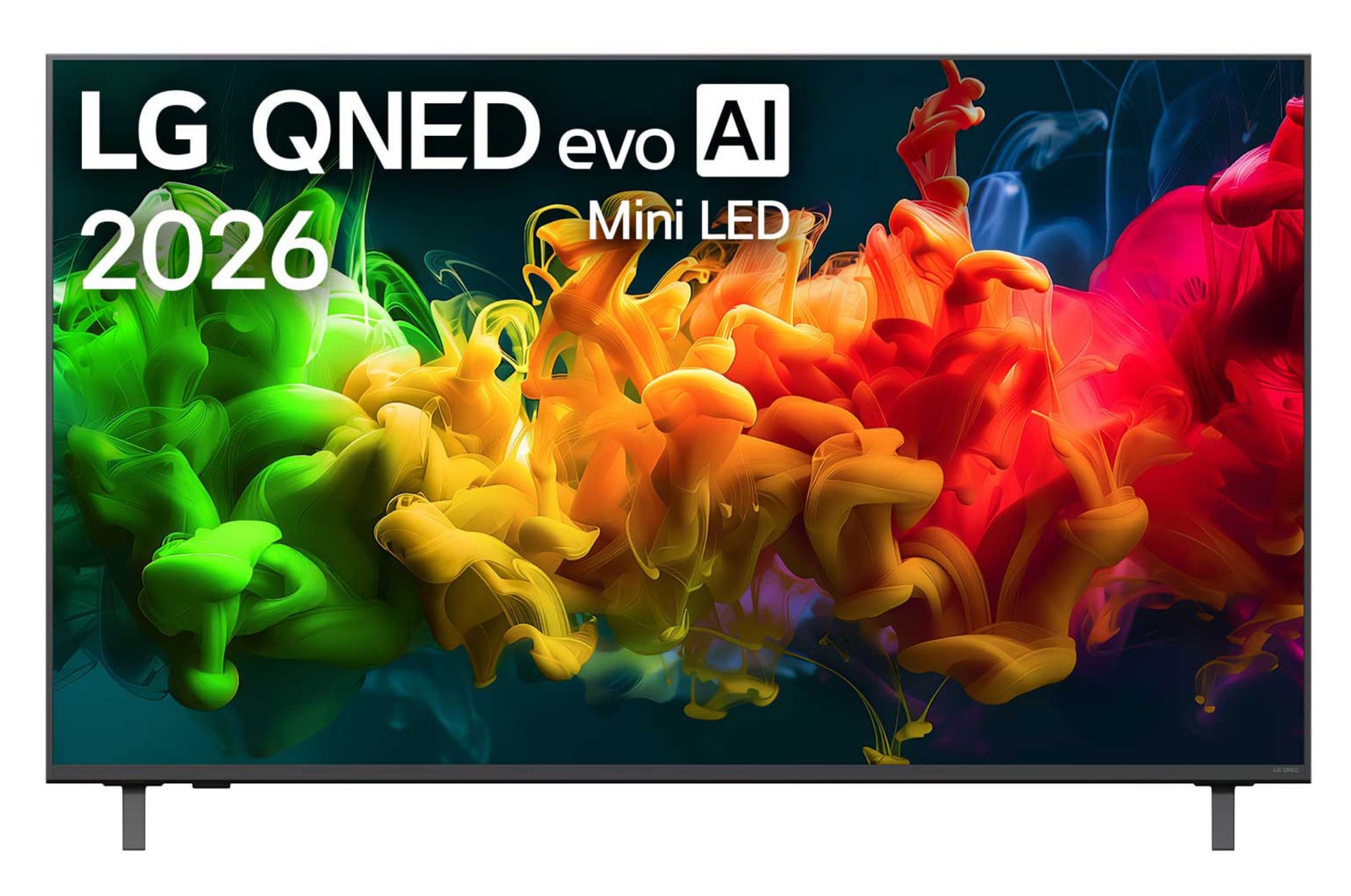 Vista frontal de Smart TV 55" LG QNED evo AI QNED80 Mini LED 4K 2026 55QNED80BSG