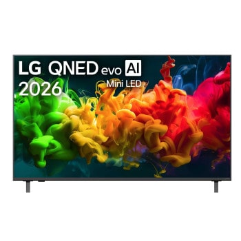 Vista frontal de Smart TV 65" LG QNED evo AI QNED80 Mini LED 4K 2026 65QNED80BSG