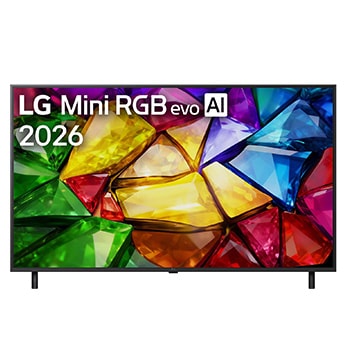 Vista frontal de Smart TV LG 75" Mini RGB evo AI MRGB85 4K 2026 75MRGB85BSC
