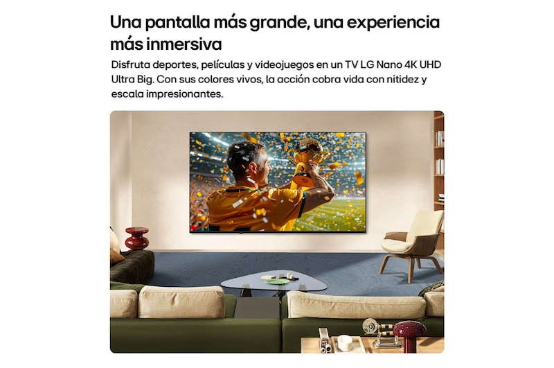 Smart TV 70" LG NANO 4K UHD AI NU850 2026