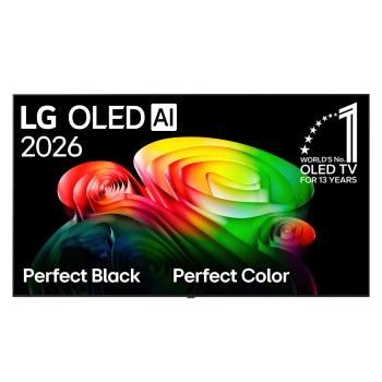 Vista frontal de 65" LG OLED AI B6 4K Smart TV 2026 OLED65B6PSA