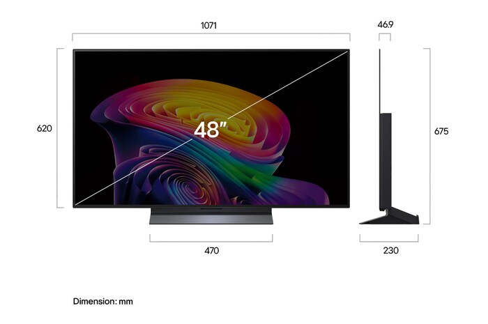 La vista frontal de la LG OLED evo AI C6, lanzada en 2026, muestra una imagen de formas multicolores en capas, negro perfecto y color perfecto, junto con la insignia de la OLED TV número uno del mundo durante 13 años.