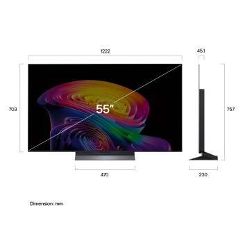 La vista frontal de la LG OLED evo AI C6, lanzada en 2026, muestra una imagen de formas multicolores en capas, negro perfecto y color perfecto, junto con la insignia de la OLED TV número uno del mundo durante 13 años.