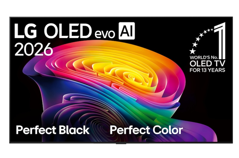 Vista frontal de Smart TV LG 65" OLED evo AI C6 4K 2026 OLED65C6PSA