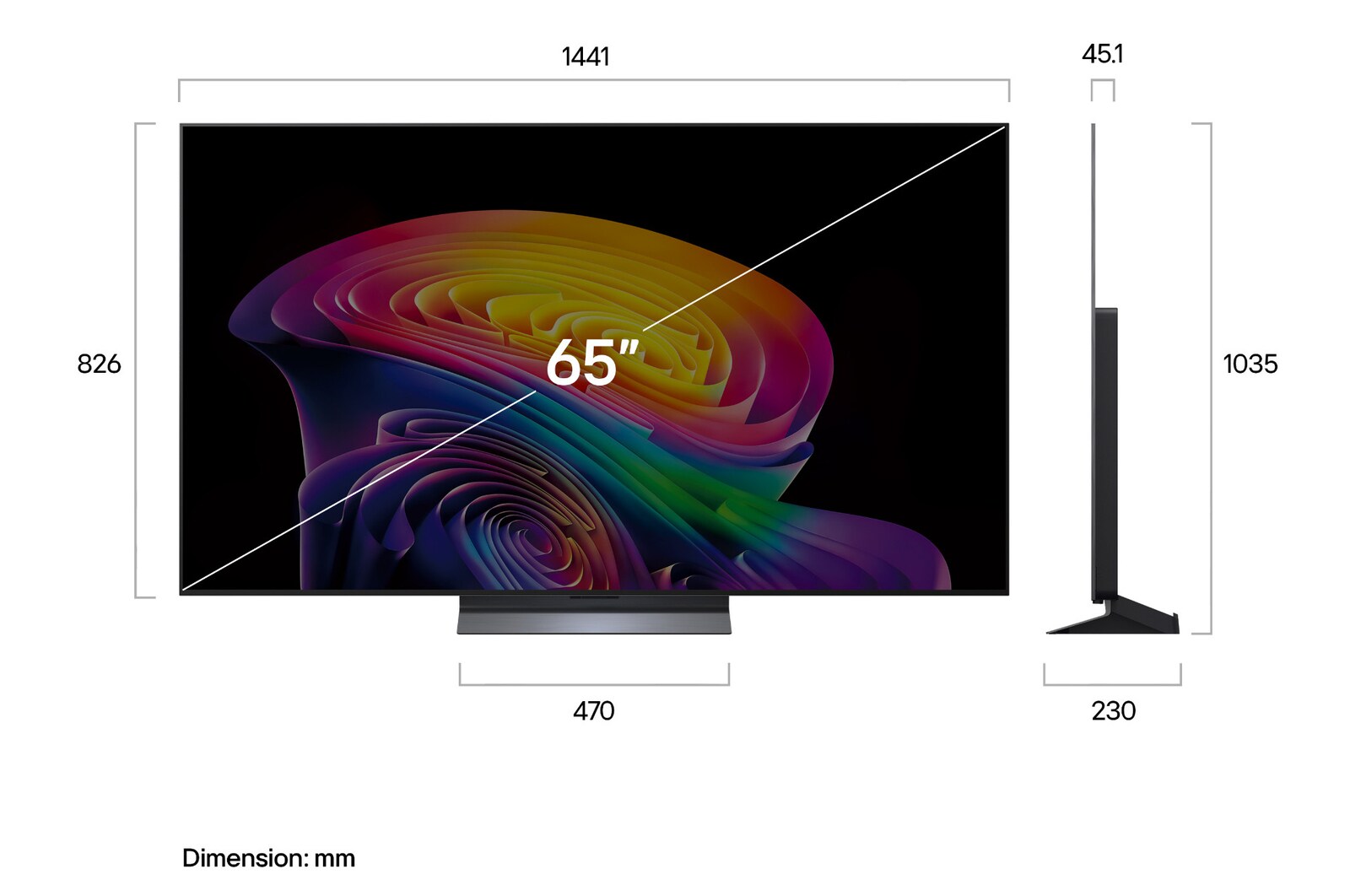 La vista frontal de la LG OLED evo AI C6, lanzada en 2026, muestra una imagen de formas multicolores en capas, negro perfecto y color perfecto, junto con la insignia de la OLED TV número uno del mundo durante 13 años.