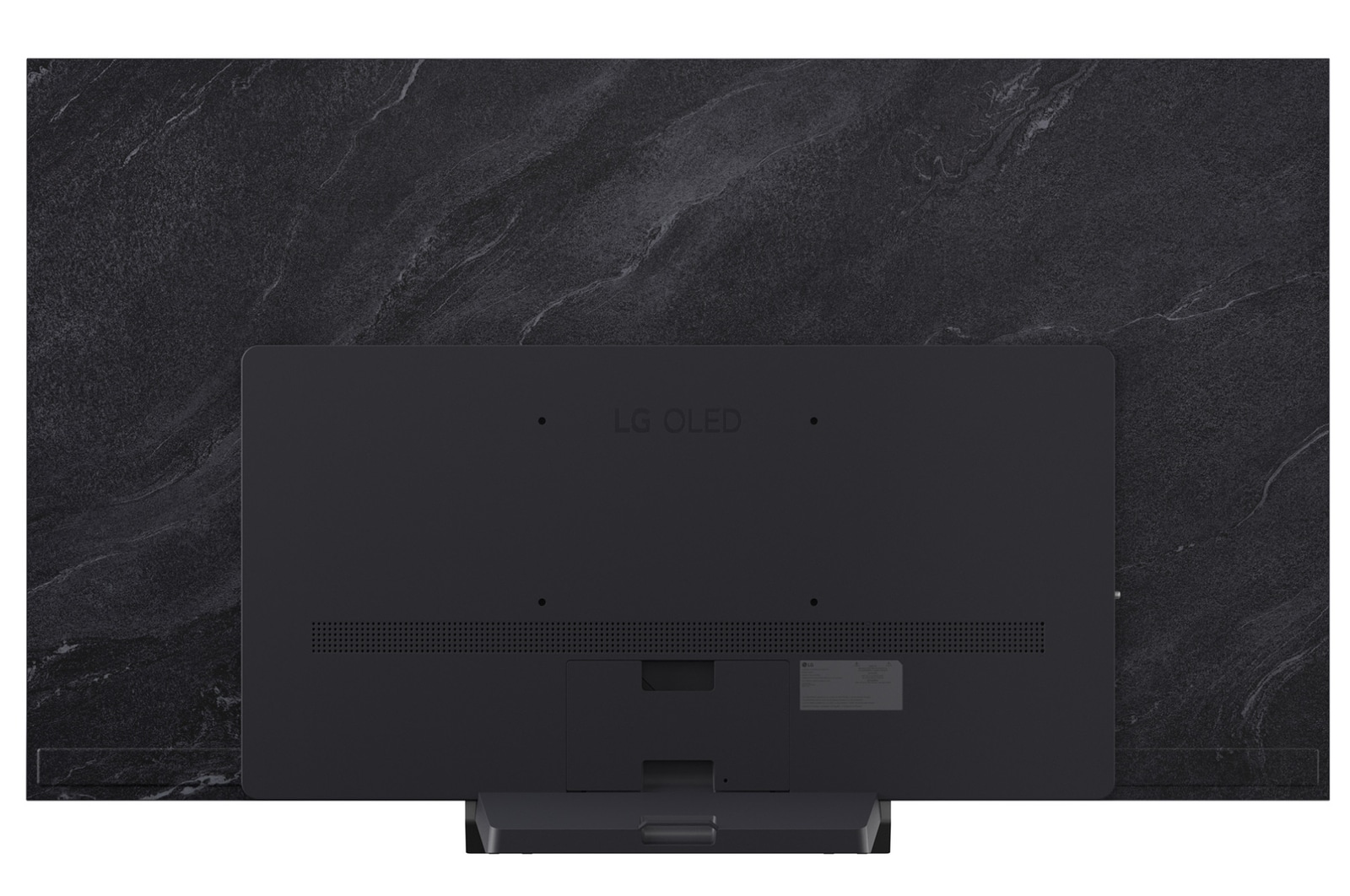 La LG OLED evo AI C6, que se muestra en vista frontal y lateral, destaca por su pantalla de 55 pulgadas con una anchura de 1222 mm, una altura total de 703 mm y un grosor ultrafino de 45.1 mm sin soporte.