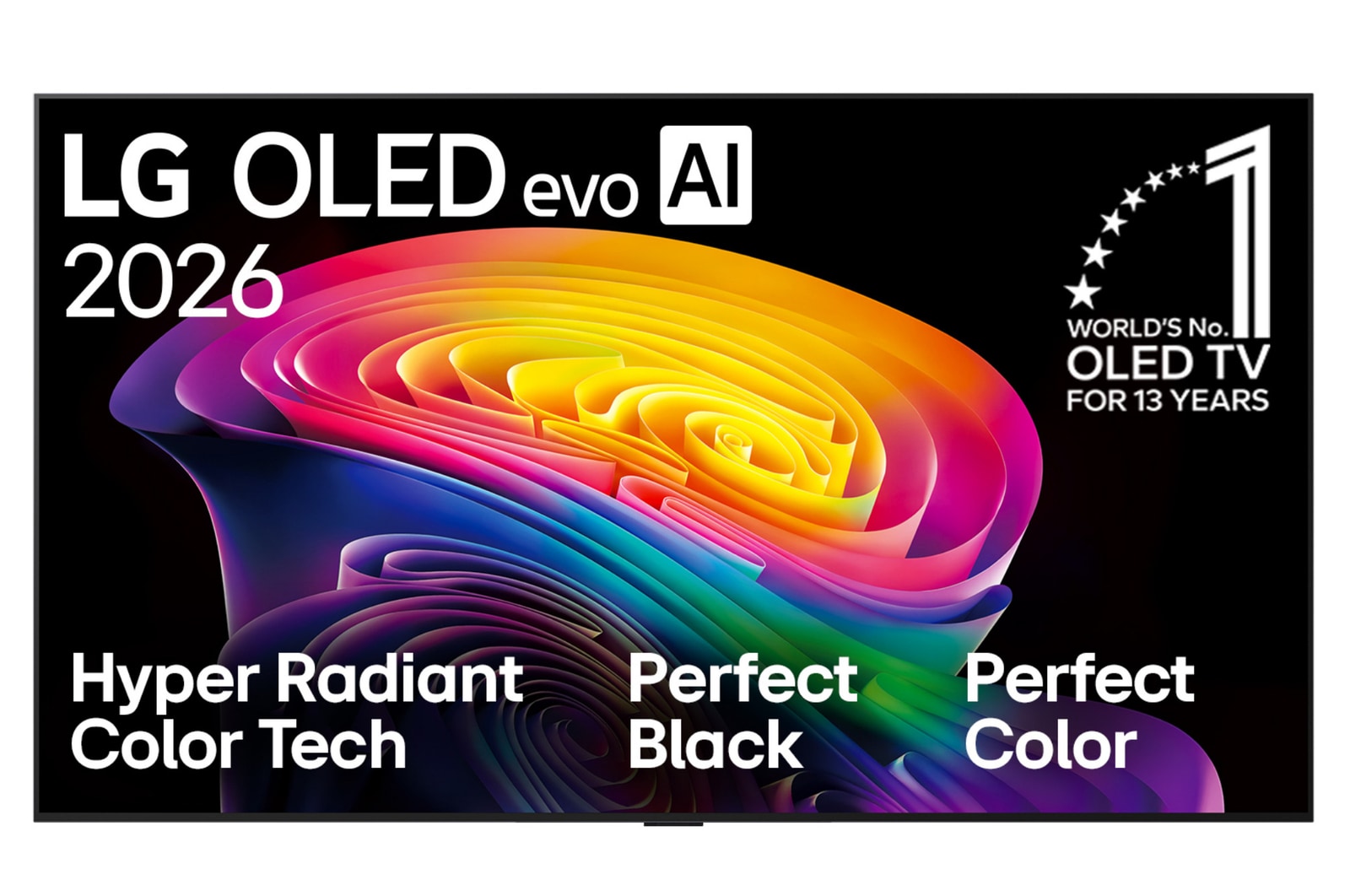 Vista frontal de Smart TV LG 83" OLED evo AI C6 4K 2026 OLED83C6PSA