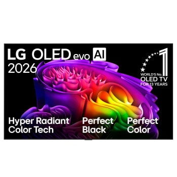 Vista frontal de Smart TV LG 55" OLED evo AI G6 4K 2026 OLED55G6PSA