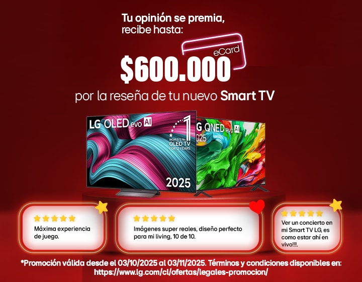 Tu opinión se premia por la reseña de tu nuevo Smart TV 