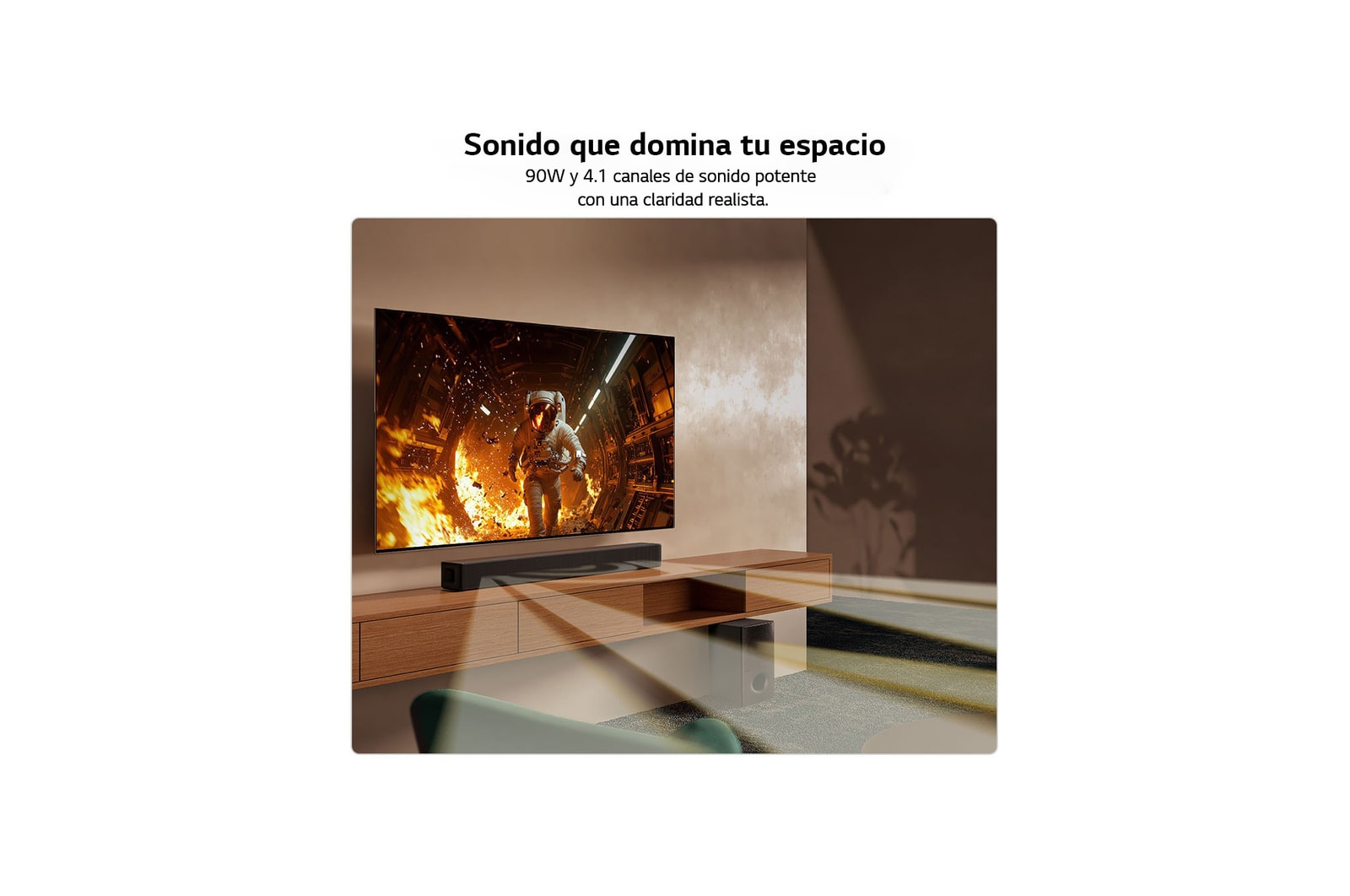 Tarjeta USP: 600 vatios y sonido envolvente de 4.1 canales que domina el espacio.