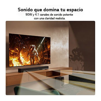 Tarjeta USP: 600 vatios y sonido envolvente de 4.1 canales que domina el espacio.