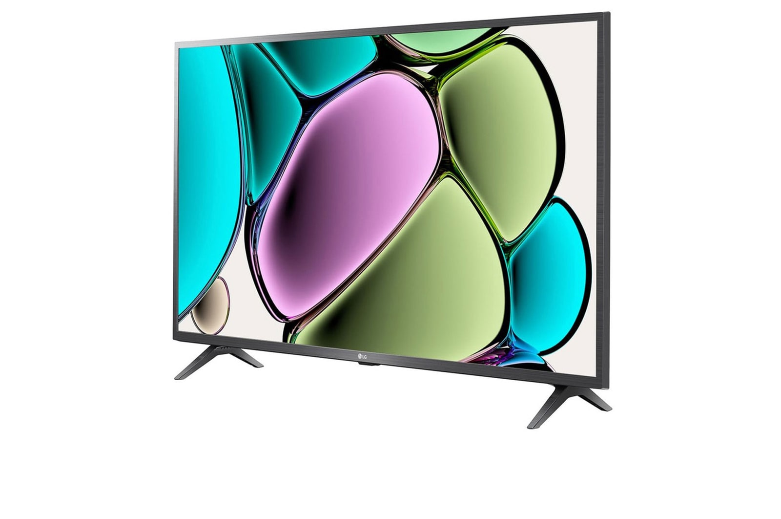 Slightly-angled left-facing side view of LG HD TV, LR60