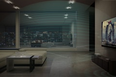 A image of TV playing with LG Soundbar showing immersive sound experience