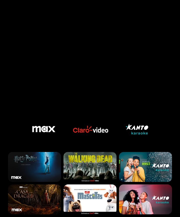 Los logotipos de Paramount+, Rakuten TV, ROXi y Now aparecen en fila. Abajo aparecen afiches de series de televisión y películas exclusivas.