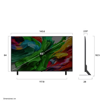 Una joven y un perro sentados frente a un LG QNED TV colocado en una pared en el que se ven tres elefantes caminando hacia fuera por encima de la LG Soundbar. El título habla de cómo las escenas son más emocionantes en una pantalla gigante.