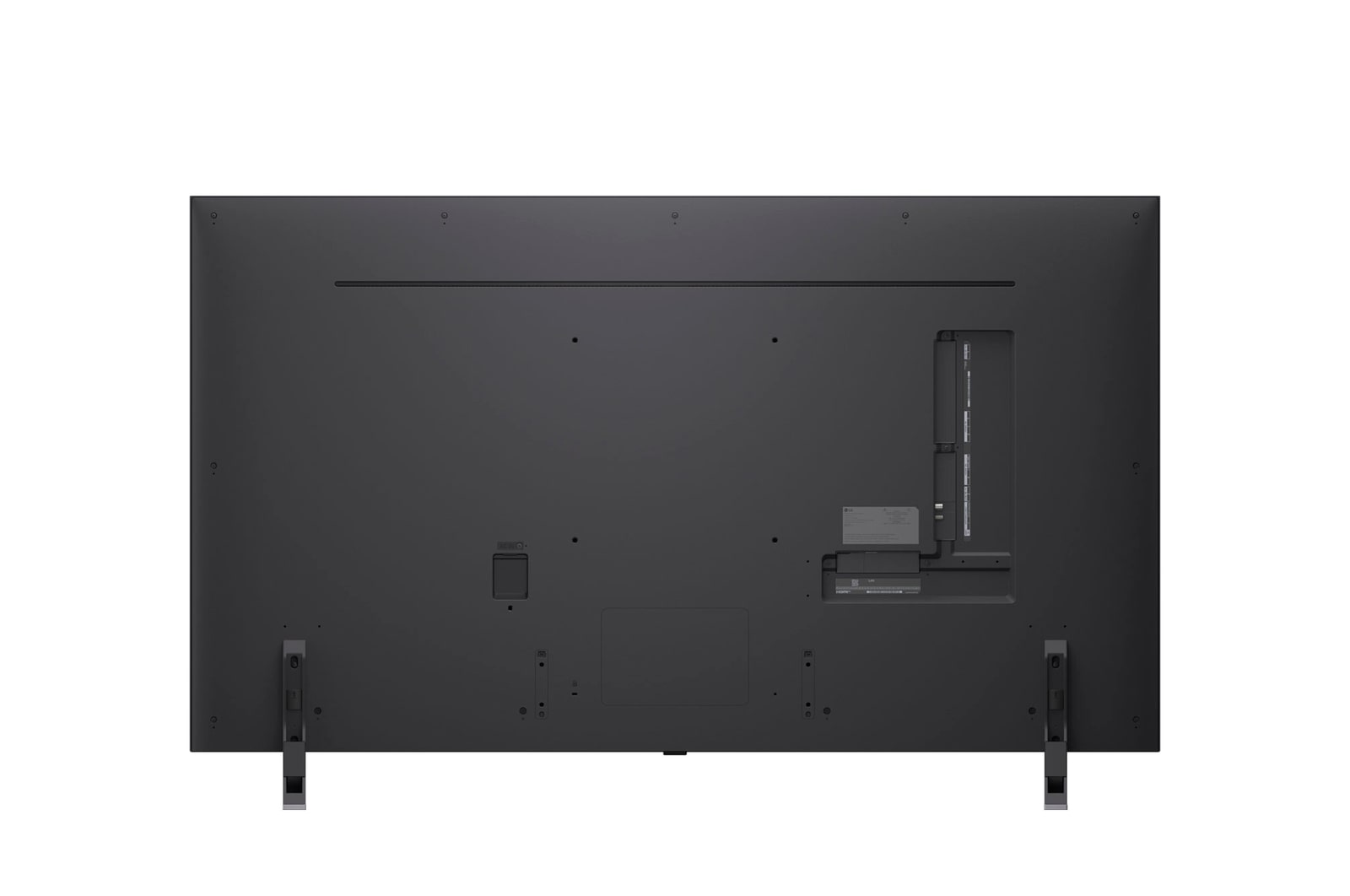 Vista lateral ligeramente inclinada hacia la derecha del TV LG QNED evo QNED85