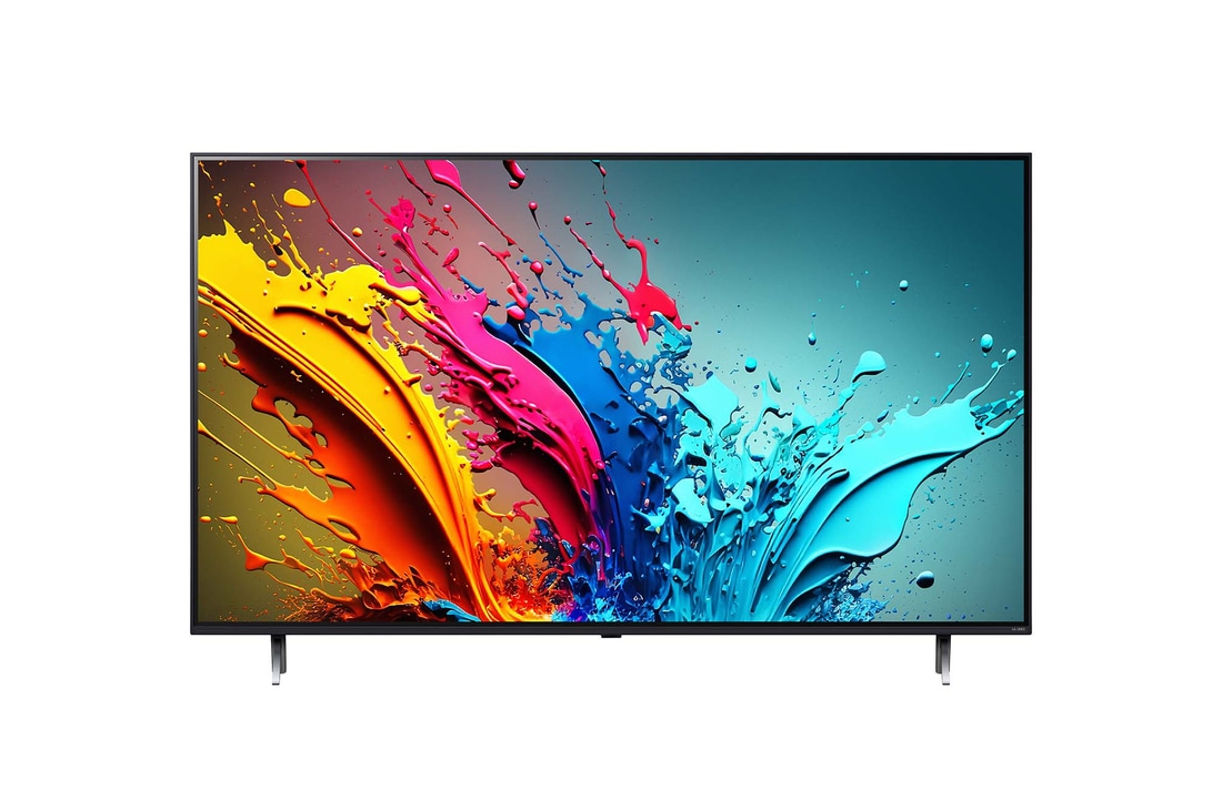 Vista frontal del televisor LG QNED, QNED85