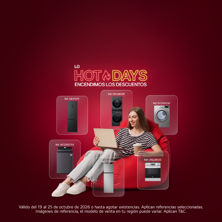 Banner promocional de hot days LG hasta el 20%