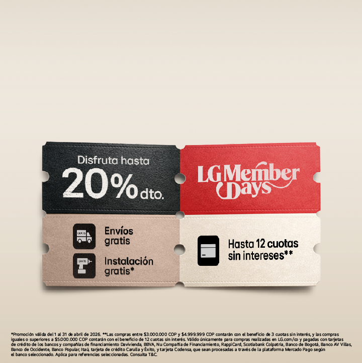 banner de cupones para LG Mermbers