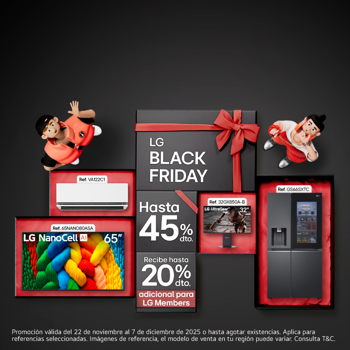 Banner promo Electrodomésticos y más 45% de descuento Black Friday