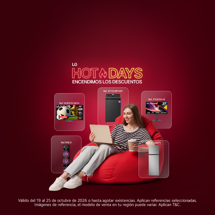Banner promocional de hot days LG hasta el 20%