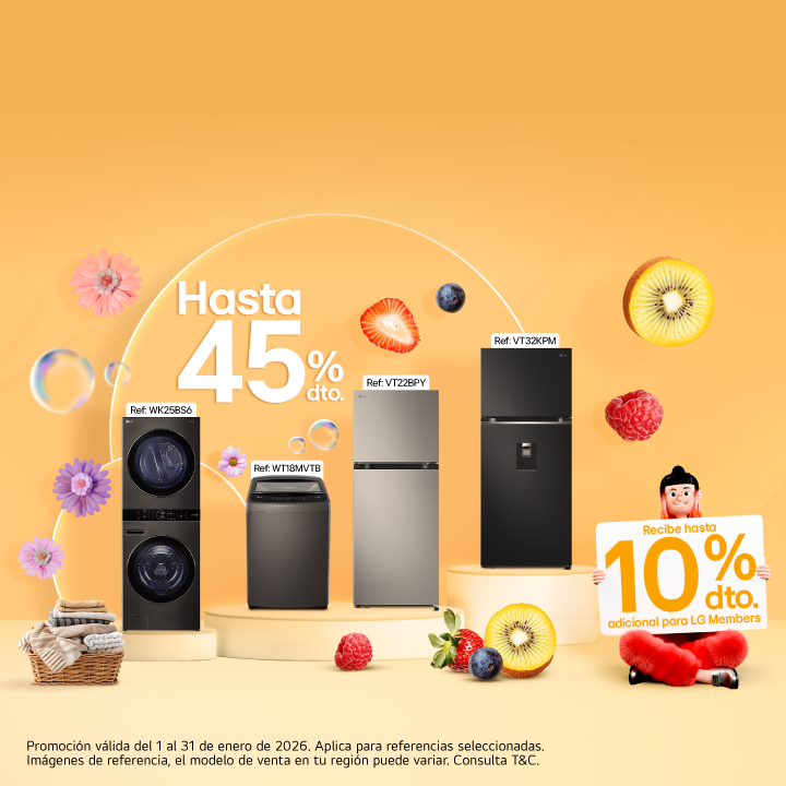 banner promocional electrodomésticos hasta el 45% de descuentos