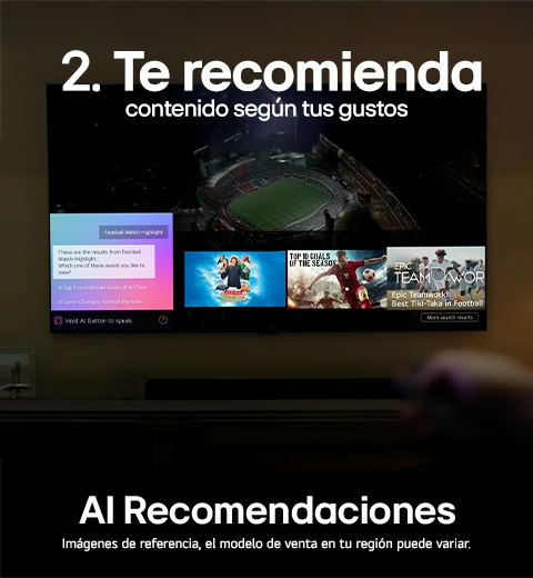 Televisor LG, mostrando varios cuadros en el fondo