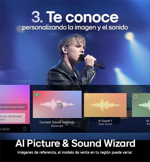 Televisor LG, mostrando un hombre cantando