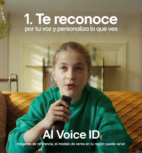 Televisor LG, niña con control