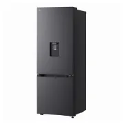 Nevera LG negra mate vista frontal izquierda