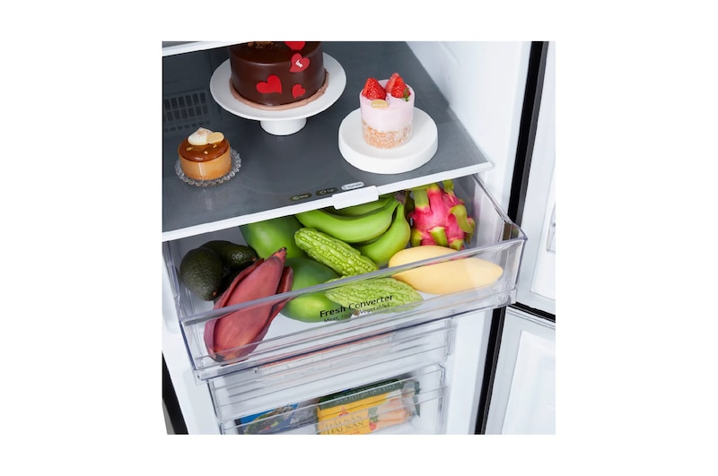 Nevera mostrando el cajón Fresh Converter para refrigerar vegetales