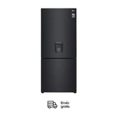 Nevera LG Congelador Inferior 420L Negro Mate Disp. agua  