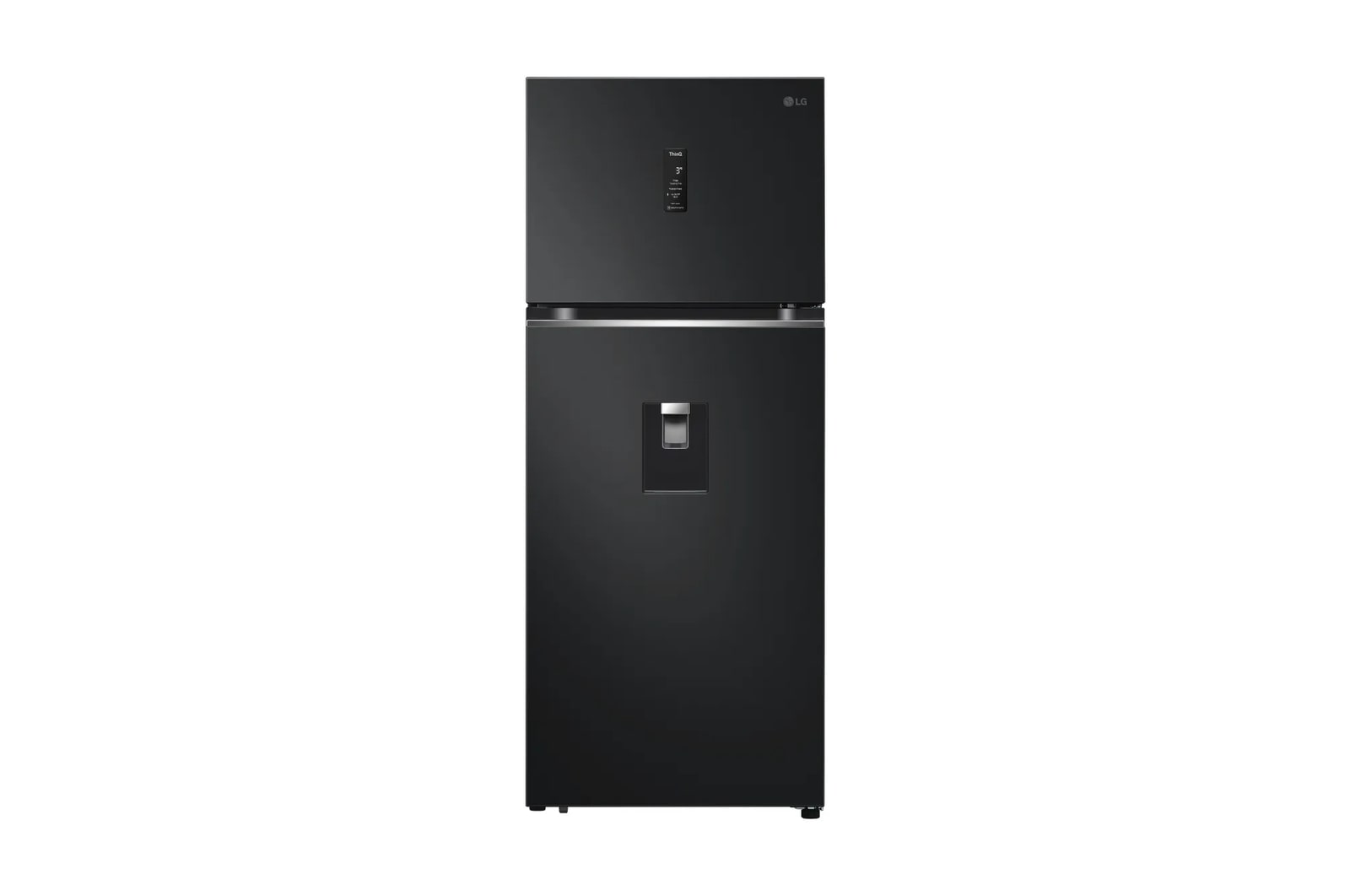 Vista frontal de Nevera LG 394 lts Auto Ice Maker Door Cooling Negro Mate, VT40APM
