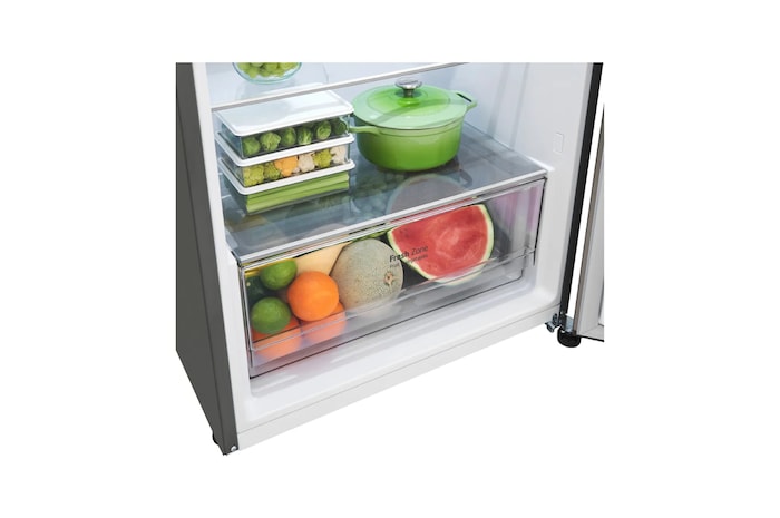 Detalles del almacenamiento interior de la nevera LG VT40APYC