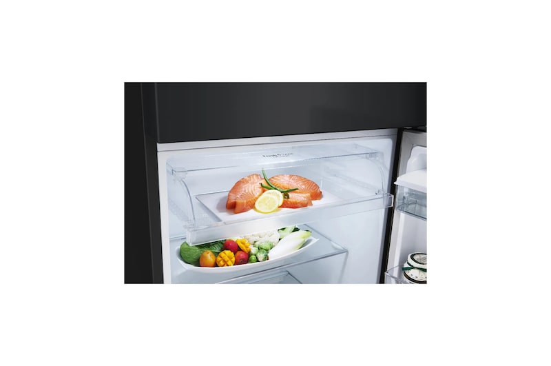Freezer view with food