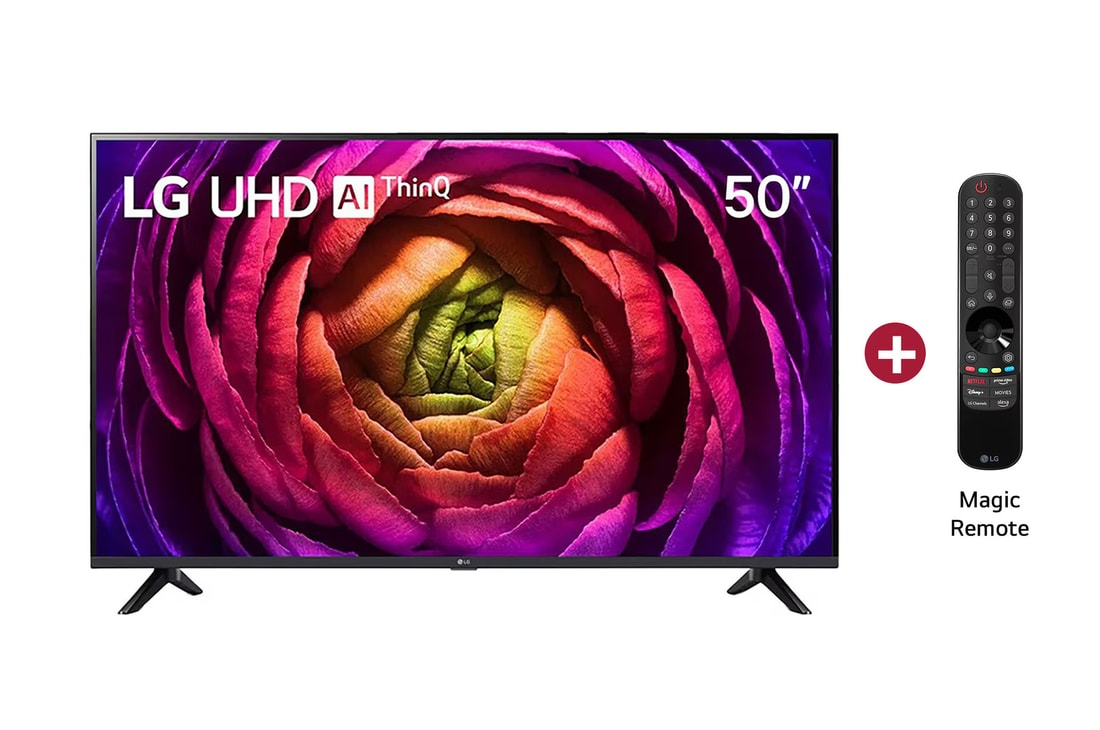 Vista Frontal TV LG UHD AI 50", incluye Magic Remote