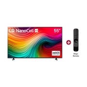 Vista frontal de LG NanoCell TV, NANO80 con IA y más control Magic Remote