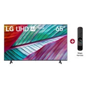 Vista frontal TV UHD LG AI 65", incluye Magic Remote