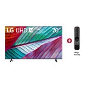 Vista Frontal TV UHD AI 70" LG, incluye Magic Remote