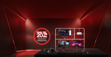 Monitores y proyectores LG en fondo rojo hasta 20% dto. adicional