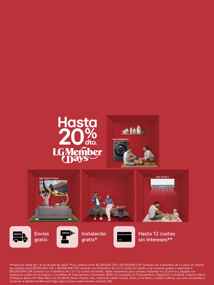 banner promocional hasta el 20% de descuento en LG Member Days