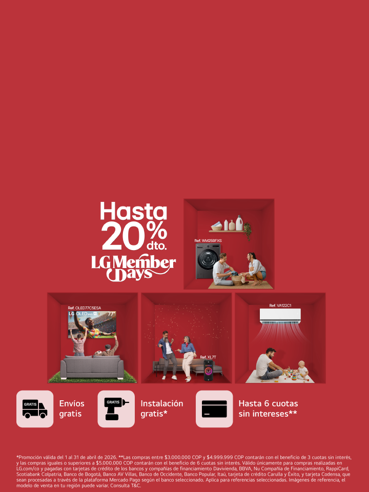 banner promocional hasta el 20% de descuento en LG Member Days
