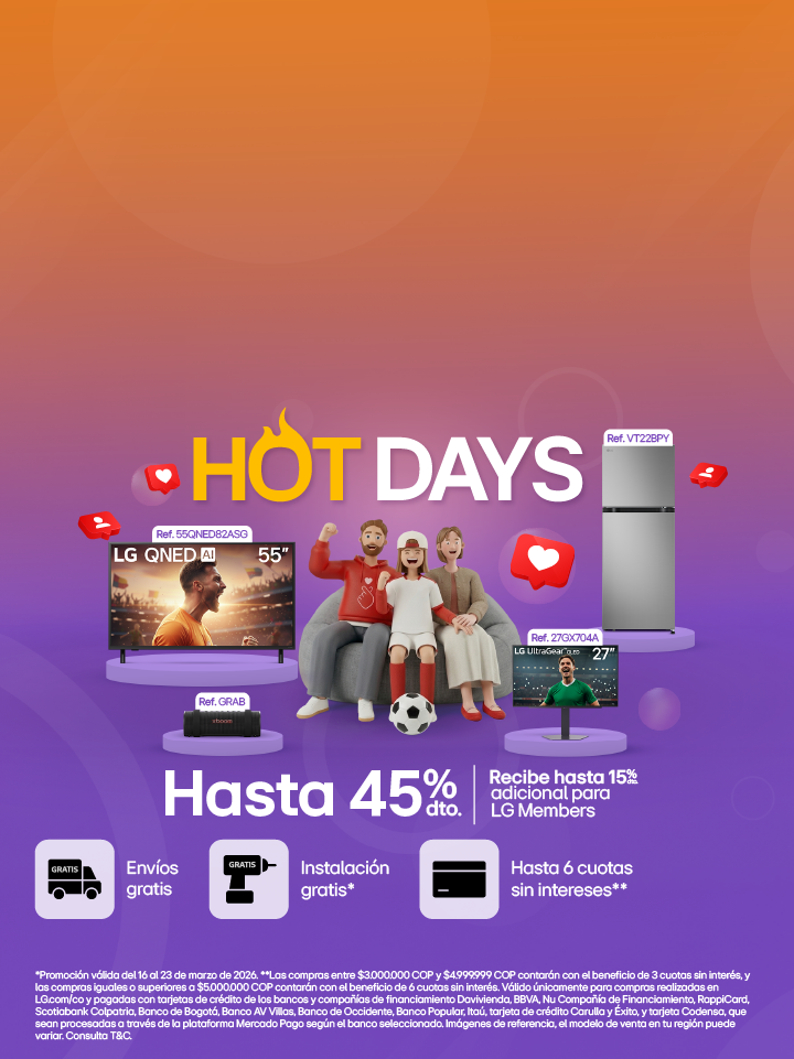 banner promocional Hot Days hasta el 45% de descuento en electrodomésticos