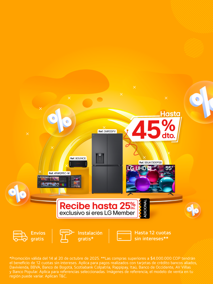 banner promocional Big Sale electrodomésticos hasta el 45% de descuentos