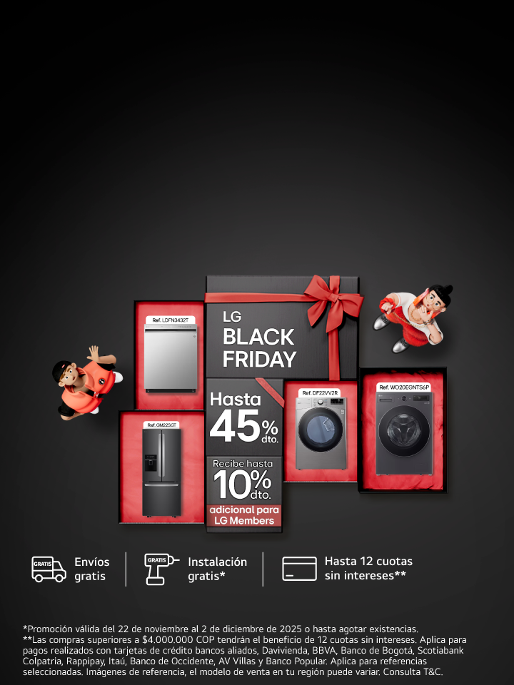 Neveras, WashTower, Lavadora, Secadora, Lavavajillas LG con un Regalo Grande Black Friday