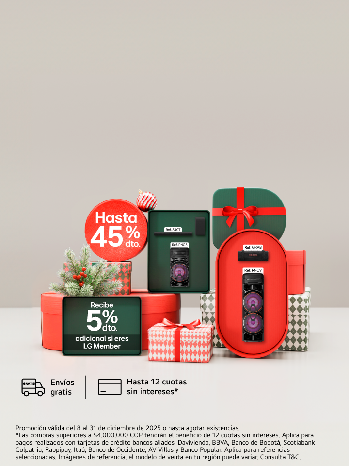 banner promocional Audio Navidad y 45% de descuento