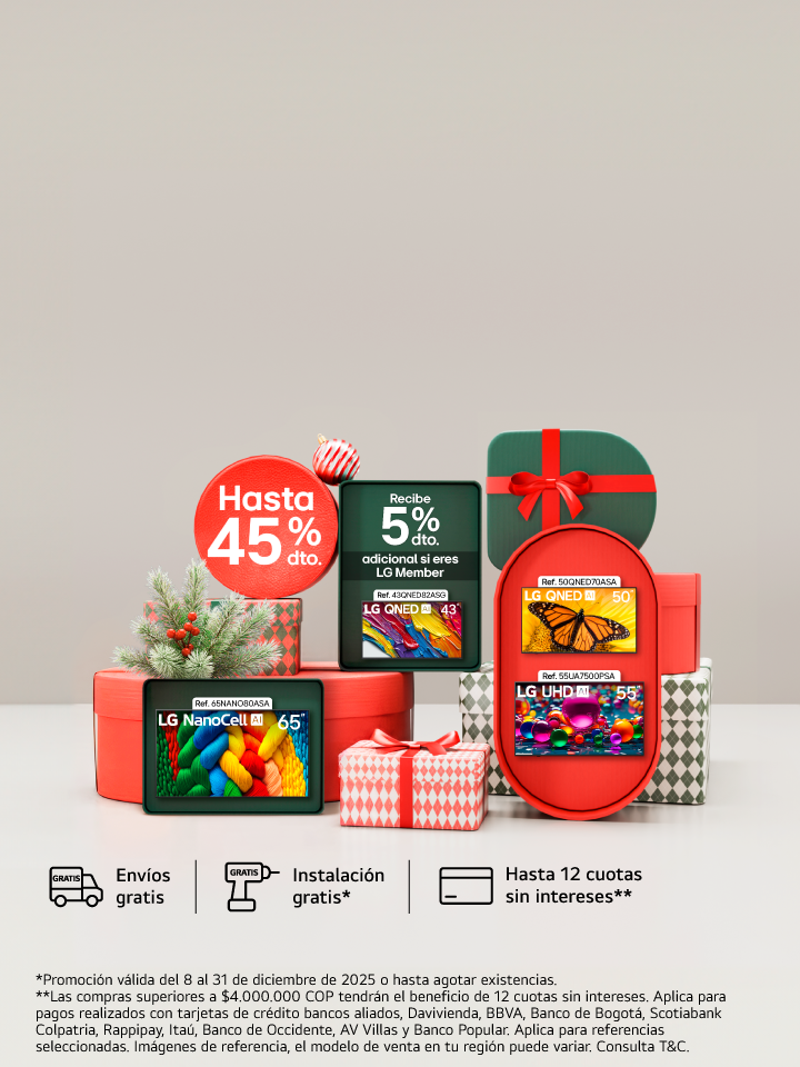 Banner promocional TV LG: prepárate para Navidad